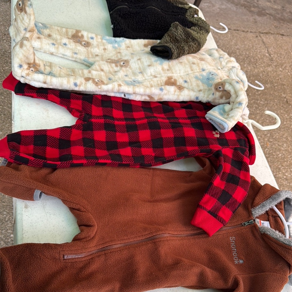 Nook Baby Onesies Set - Red Plaid and Brown
